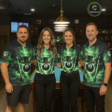 Load image into Gallery viewer, St Patrick's Day Green Smokes Ball 8 Billiards Pool Sticks Shirt For Men Custom Billiard Balls Attire NYN2692