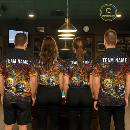 Colorful Splatter Funny Billiard Ball 9 & 8 Ball Pool Shirt For Men Personalized Billiard Team Names NYN2693