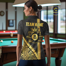 Load image into Gallery viewer, Polynesian Tribal Gold Crown 8 Ball Billiard Pool Shirt For Women Custom Outfits Billiard Team Attire NYN3218