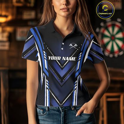 Navy Eagle Dartboard Modern Darts Shirt For Women - Custom Name For Darts Jersey NYN0545