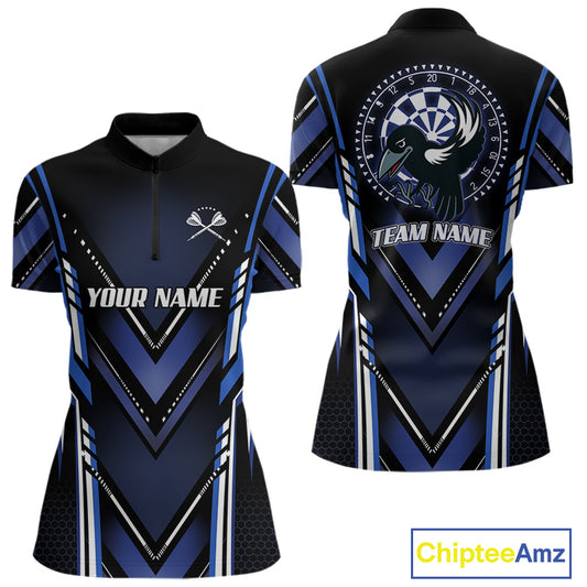 Navy Eagle Dartboard Modern Darts Shirt For Women - Custom Name For Darts Jersey NYN0545