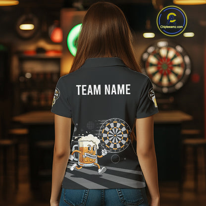 Beer Runner & Plays Darts Custom Funny Darts Quarter-Zip Shirt For Women Dart Jerseys NYN1950
