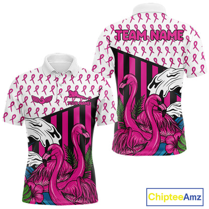 Custom Breast Cancer Awareness Pool Ball Men's Billiard Shirt Funny Flamingo Billiard Attire NYN2504