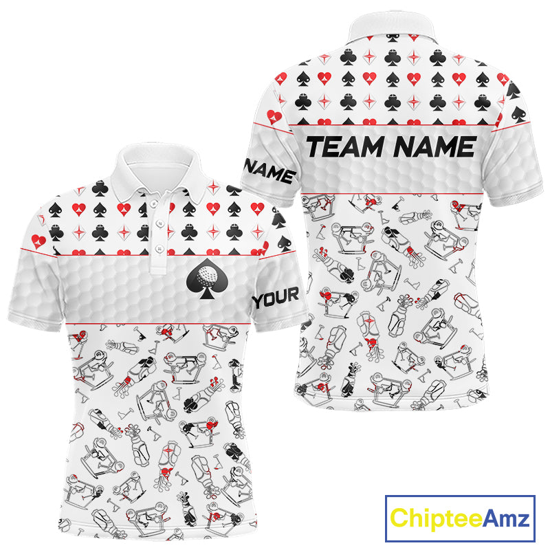 Poker Mens Golf Polo Shirt Personalized Name Funny Golf Top For Team Golfer Gift For Men NYN2850