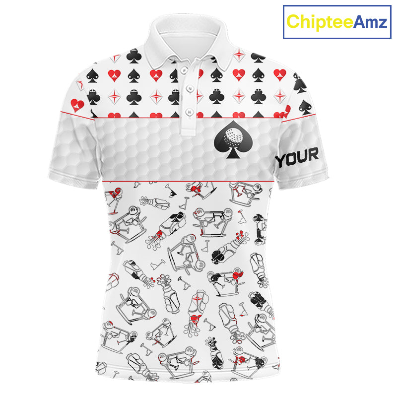 Poker Mens Golf Polo Shirt Personalized Name Funny Golf Top For Team Golfer Gift For Men NYN2850