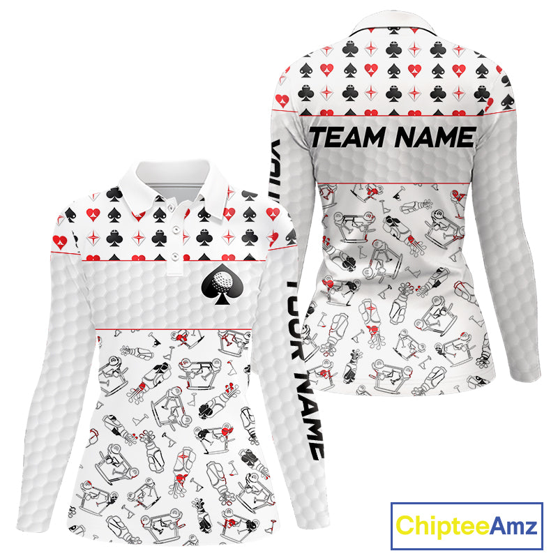 Poker Womens Golf Polo Shirt Personalized Name Funny Golf Top For Team Golfer Gift For Ladies NYN2850