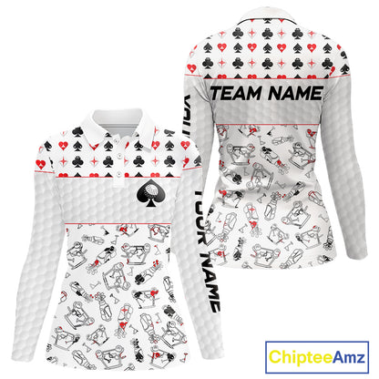 Poker Womens Golf Polo Shirt Personalized Name Funny Golf Top For Team Golfer Gift For Ladies NYN2850