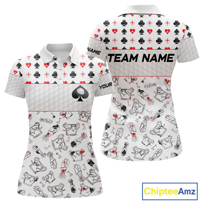 Poker Womens Golf Polo Shirt Personalized Name Funny Golf Top For Team Golfer Gift For Ladies NYN2850