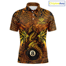 Load image into Gallery viewer, Black And Yellow Tribal Pattern Billiard Phoenix Jersey For Men Billiard 8 Ball Pool Team Shirts NYN2861