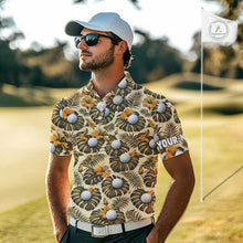 Load image into Gallery viewer, Personalized Tropical Yellow Monstera And Golfs Pattern Custom Golf Polo Shirt For Men Golf Team Clothes NYN2865