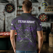 Load image into Gallery viewer, Skull Warrior Purple Digital Camo Custom Funny Darts Polo Shirt For Men Dart Jerseys NYN1952