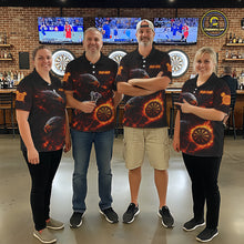 Load image into Gallery viewer, Eagle Couple Flame Dartboard &amp; Arrow Men Darts Quarter-Zip Shirt Custom Outfits Dart Team Jerseys NYN2508