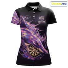 Load image into Gallery viewer, Personalized Pink Holographic Shark Women Darts Polo League Shirts Funny Grunge Dart Jerseys NYN2707