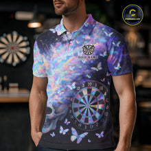 Load image into Gallery viewer, Custom Holographic Smokes Skull Dartboard Men Dart Polo Shirt Butterfly Dart Jerseys NYN2709