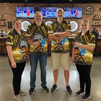 Lightning Yellow Neon Electric Funny Bee Women Dart 1/4-Zip Shirt Custom Team Name For Darters NYN2710
