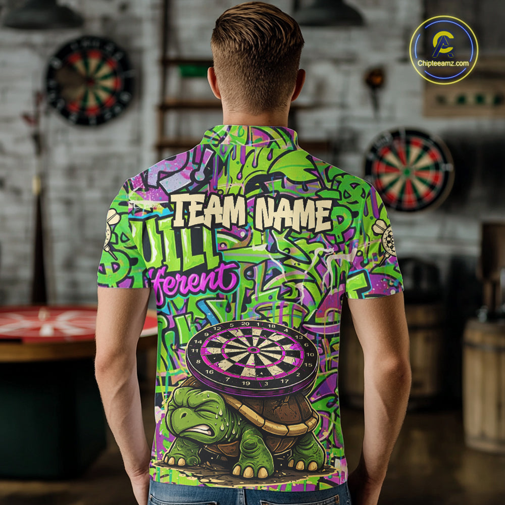 Personalized Funny Dart Shirt Dartboard Turtle Polo Quarter Zip Shirt Custom Team Shirt For Men NYN2859