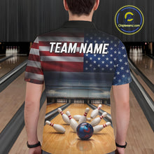 Load image into Gallery viewer, Personalized Fire Flame USA Flag Eagle Bowling Team Shirts For Men Outfits Patriotic Bowling Gifts NYN3073