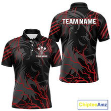 Load image into Gallery viewer, Men's Custom Darts Team Shirts With Crimson Lightning And Stealth Lion NYN0293
