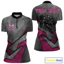 Load image into Gallery viewer, Aggressive Dog Dartboard Pink Darts Shirt For Women - Custom Name For Players NYN0561
