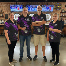 Load image into Gallery viewer, Personalized Purple Horror Shark Men Darts Quarter-Zip League Shirts Funny Grunge Dart Jerseys NYN2220