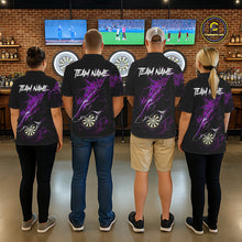 Load image into Gallery viewer, Personalized Purple Horror Shark Men Darts Quarter-Zip League Shirts Funny Grunge Dart Jerseys NYN2220