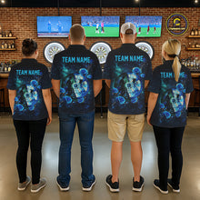 Load image into Gallery viewer, Blue Galaxy Roses Groom &amp; Bride Dartboard Men Darts Polo Shirt Custom Valentine Dart Couple Gifts NYN2516