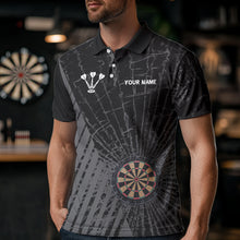 Load image into Gallery viewer, Personalized Wolf Black Darts Boards Polo &amp; 1/4 Zip Shirt For Men, Dart Team Shirts NYN0001