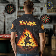 Load image into Gallery viewer, Crazy Rabbit Dartboard Fire Flame Darts Shirt For Men Custom Name &amp; Team Grunge Dart Outfits Jerseys NYN3080