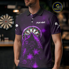Load image into Gallery viewer, Purple Dark Lightning Wolf Dartboard Men's Darts Shirt - Custom Team Jersey NYN0578