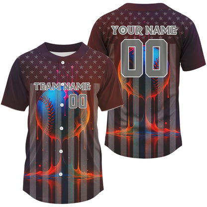 Men's Baseball Jersey Personalized US Flag Patriotic Baseball, Youth Baseball Jerseys NYN1115