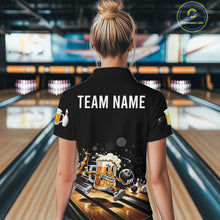 Load image into Gallery viewer, Personalized Beer Runner Funny Bowling Team Shirts For Women Bowling Polo &amp; 1/4-Zip Jersey NYN2724