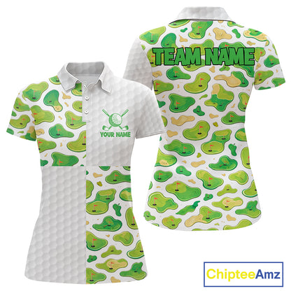 Personalized Womens Golf Polo Shirts Green Golf Courses Custom Name Golf Team Shirt, Golf Gifts NYN2880