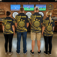 Load image into Gallery viewer, Personalized Black &amp; Gold Tribal Darts Polo &amp; Quarter-Zip Custom Dart Shirts For Women Dart Jerseys  NYN2885