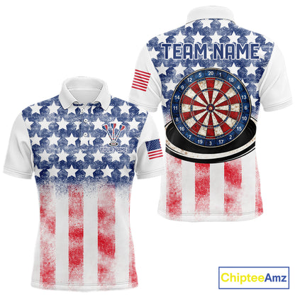 Custom American Flag Dart Shirts For Men Patriotic Dart Team Shirt Darter Outfits Attire NYN2888