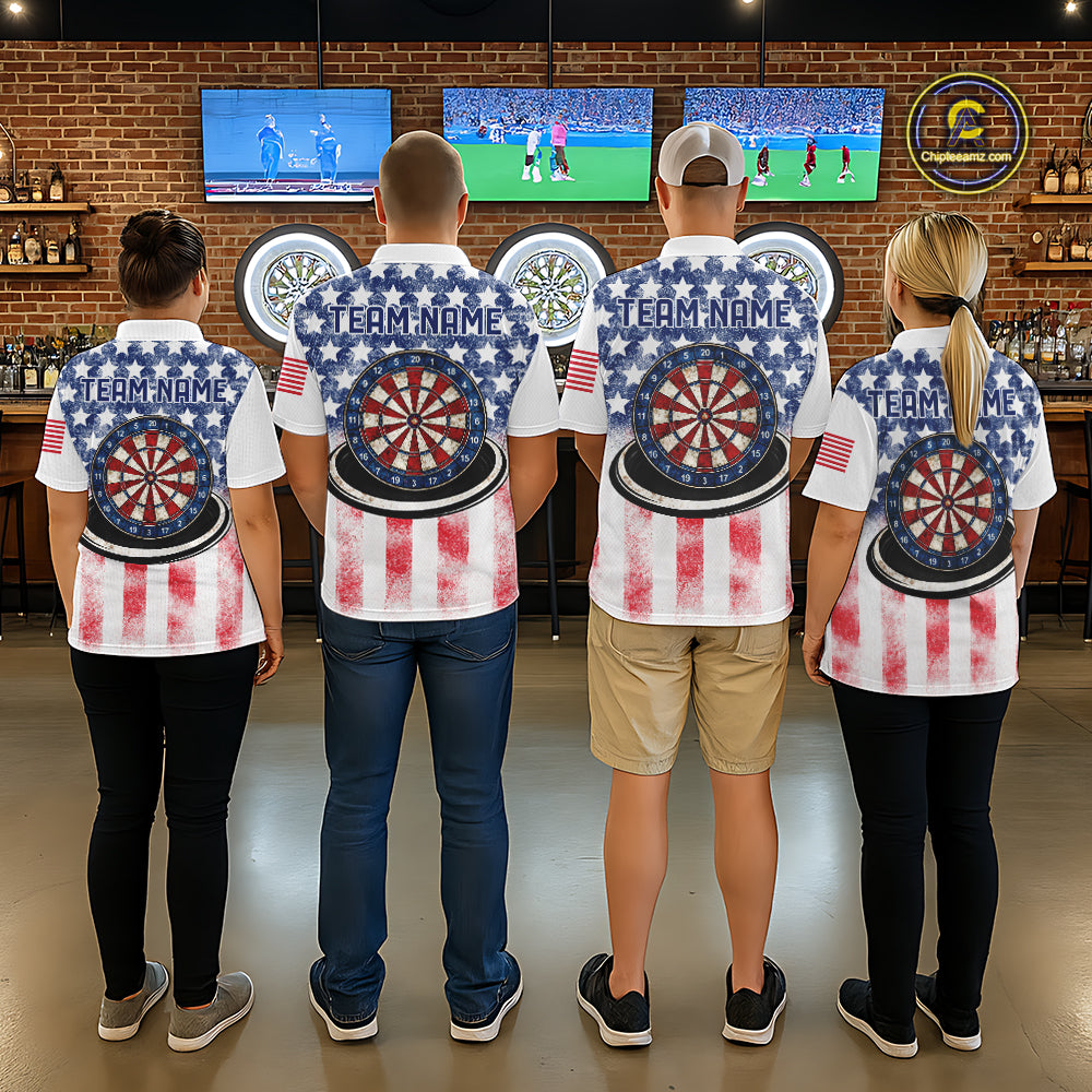 Custom American Flag Dart Shirts For Women Patriotic Dart Team Shirt Darter Outfits Attire NYN2888