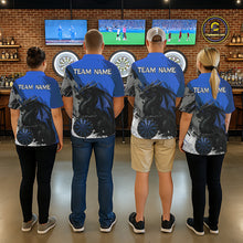 Load image into Gallery viewer, Blue Grunge Dragon Dartboard Custom Men Darts Quarter-Zip League Shirts Dragon Dart Jerseys NYN2240