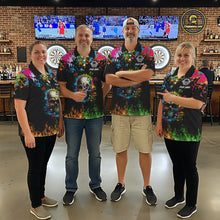 Load image into Gallery viewer, Custom Colorful Skull Dart Arrow Fire Flame Women Darts Polo League Shirts Dart Jerseys NYN2242