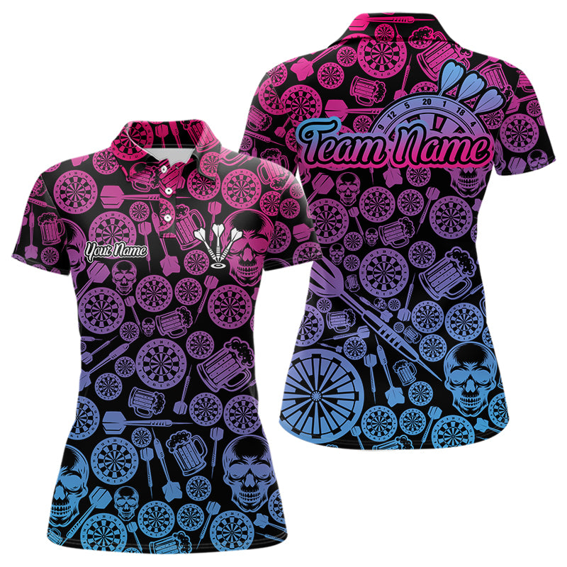 Colorful Gradient Dartboards Funny Dart Shirts For Women, Custom Dart Jerseys NYN0008