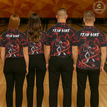 Load image into Gallery viewer, Thunder Lightning Dragon Bowling Shirt For Women Custom Fire Flame Bowling Team Outfits | Red NYN3282