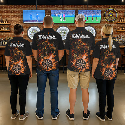 Custom Orange Horror Tiger Grunge Women Darts Polo League Shirts Splatter Dart Jerseys NYN2251
