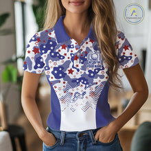 Load image into Gallery viewer, Womens Golf Polo Shirt Camouflage US Flag Custom Patriotic Golf Team Shirts For Women, Golf Gifts NYN2916