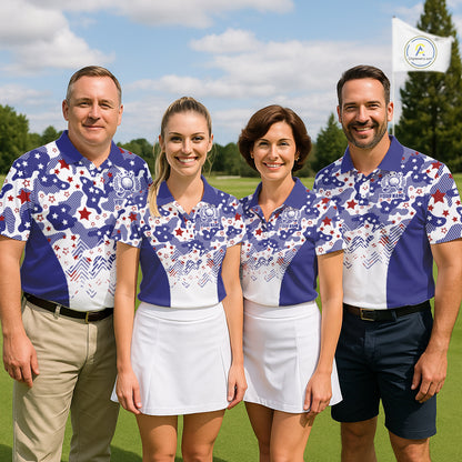 Mens Golf Polo Shirt Camouflage US Flag Custom Patriotic Golf Team Shirts For Men, Golf Gifts NYN2916