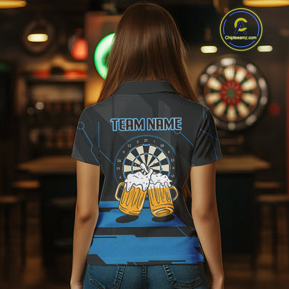 Play Darts & Cheer Beer Custom Funny Dart Polo Shirts For Women, Dart Team Jerseys NYN0796
