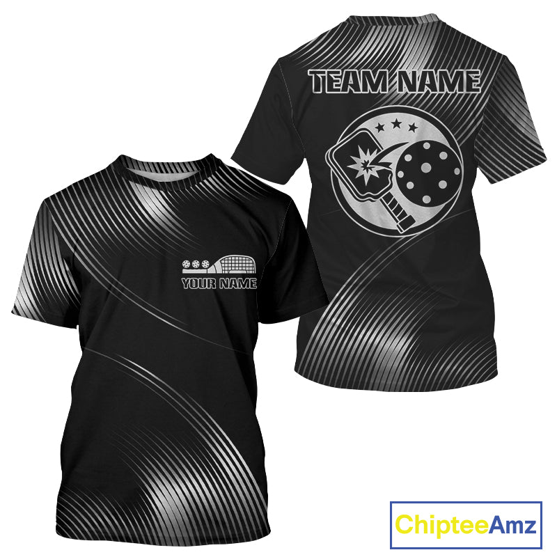 Custom Men Pickleball T-Shirt Personalized Pickleball Paddle For Silver Pickleball Lovers NYN1173