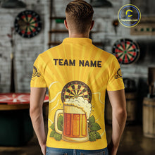 Load image into Gallery viewer, Funny Cheer Beer &amp; Dartboard Barley Flowers Custom Men Polo Darts Shirt Dart Jersey NYN2031