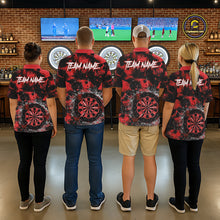 Load image into Gallery viewer, Red Grunge Skull Cracked Glass Dartboard Custom Women Darts Polo Shirts Dart Team Jerseys NYN2259