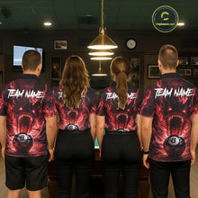 Load image into Gallery viewer, Dragon 3D Pool 8 Ball Women's Billiard Shirt Custom Red Flaming Billiard Team League Attire NYN2546