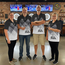 Load image into Gallery viewer, Black White Grunge Heart Dartboard Men Darts Valentine Shirt Custom Dart Quarter-Zip Couple Gifts NYN2553