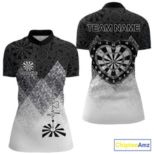 Load image into Gallery viewer, Black White Grunge Heart Dartboard Women Darts Valentine Shirt Custom Dart Quarter-Zip Couple Gifts NYN2553