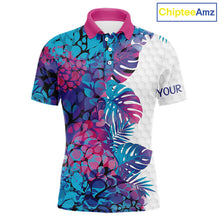 Load image into Gallery viewer, Mens Golf Clothing Monstera Pattern Floral Golf Shirt Custom Men White Golf Polo Best Golf Gifts NYN2936